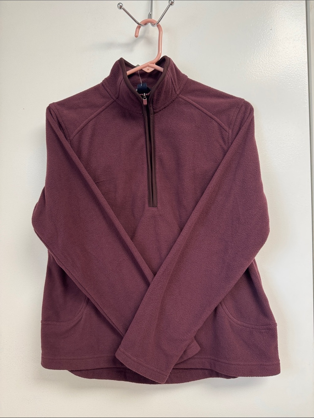 Lands' End Plum Half-Zip Fleece Pullover